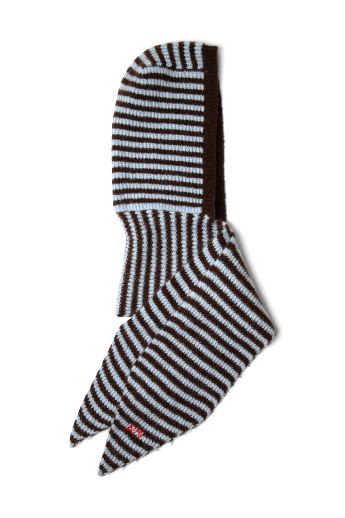 TIE FRONT HOOD - BLUE - CHOCO STRIPE