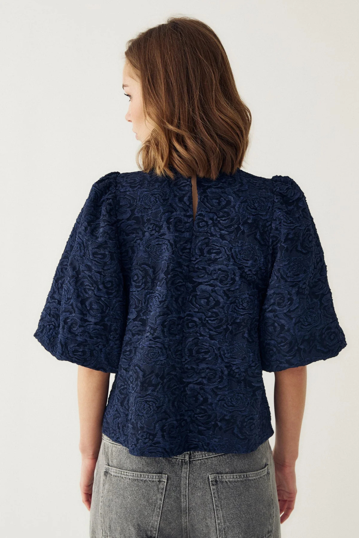 SHELLY BLOUSE - NAVY BLUE
