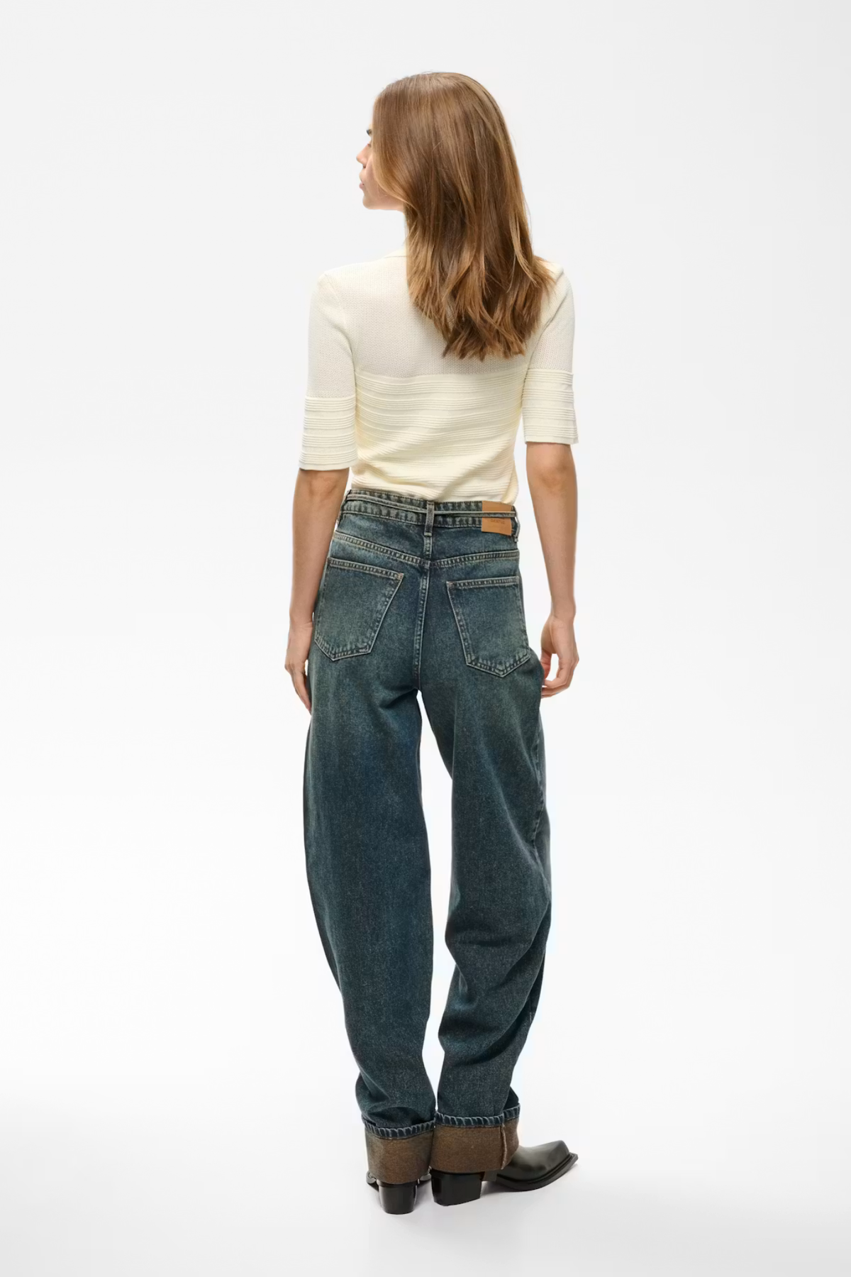 SUSARA HW BARREL JEANS - BLAUW/GROENE WASING