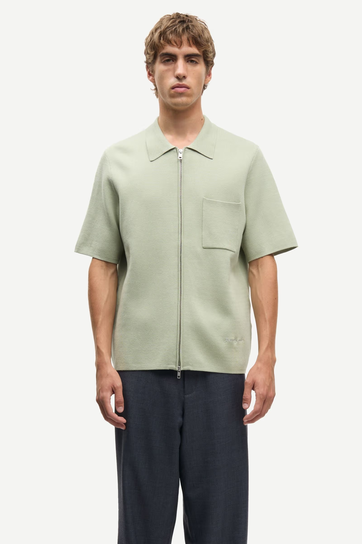 CHEMISE ZIPPÉE RICO - VERT SAUGE