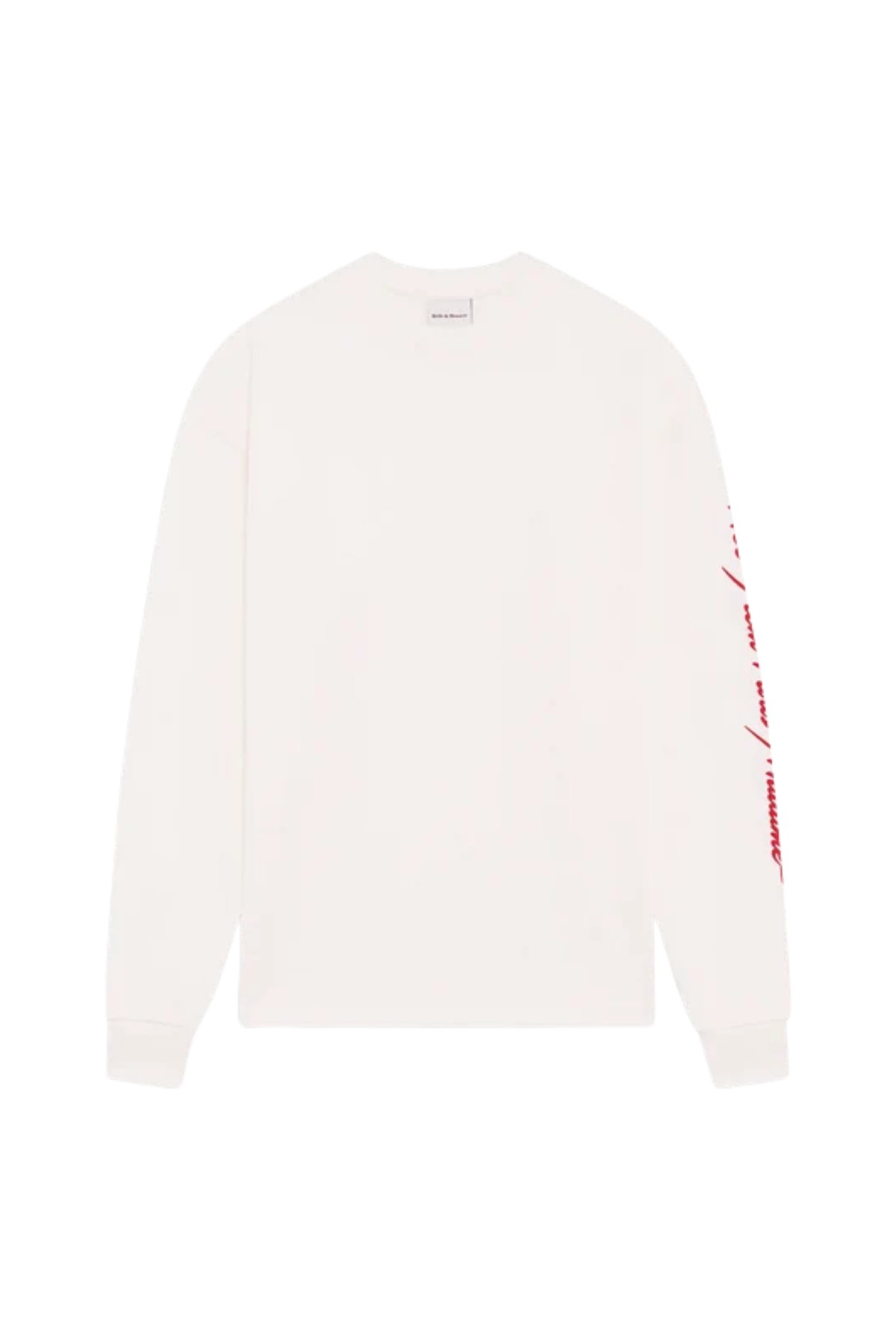 SLOGAN LONGSLEEVE T-SHIRT - BURGUNDY/OFF WHITE