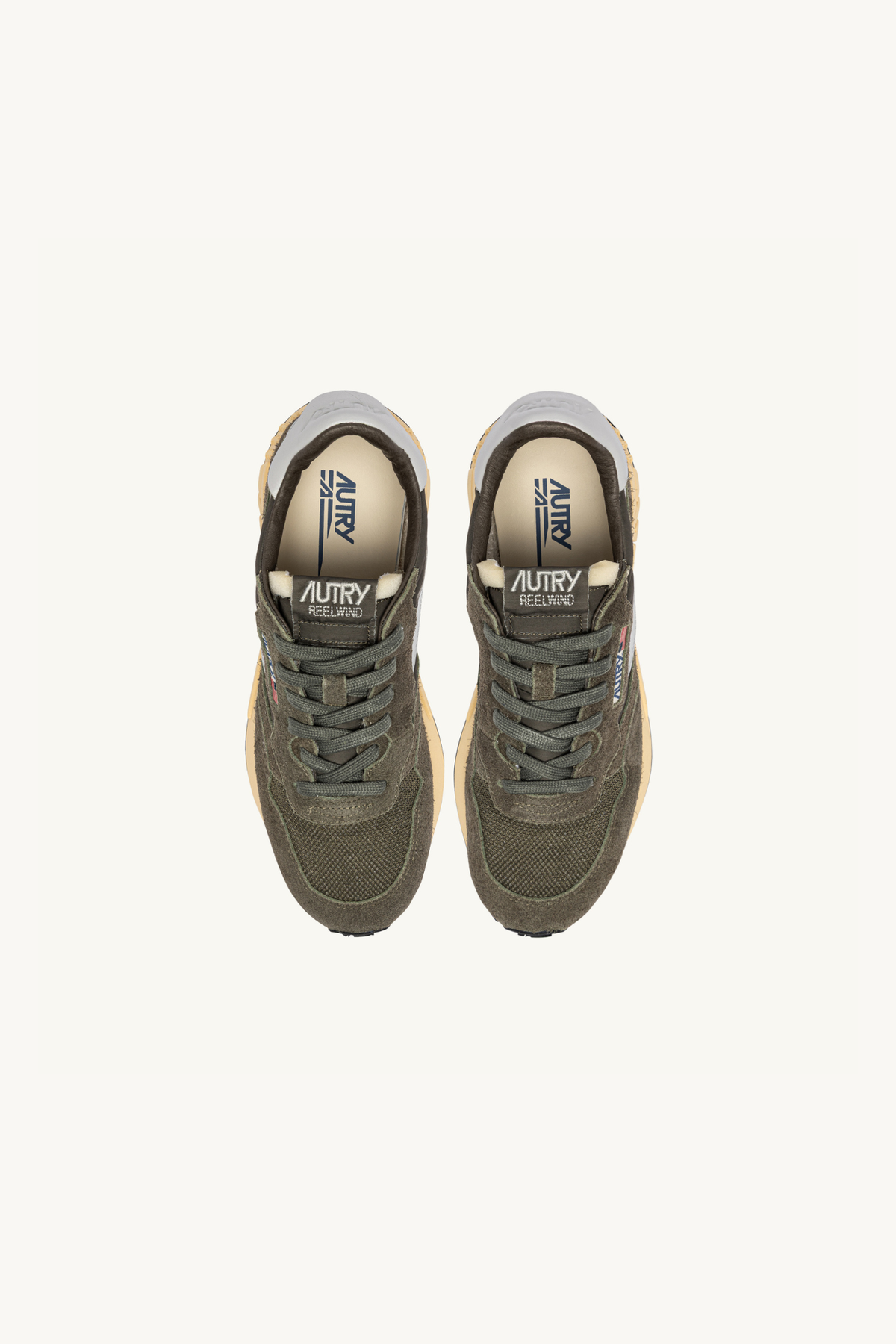 WWLM-UT52 - REELWIND LOW MEN SNEAKERS - SUEDE/NET OLIV/HARBMIST
