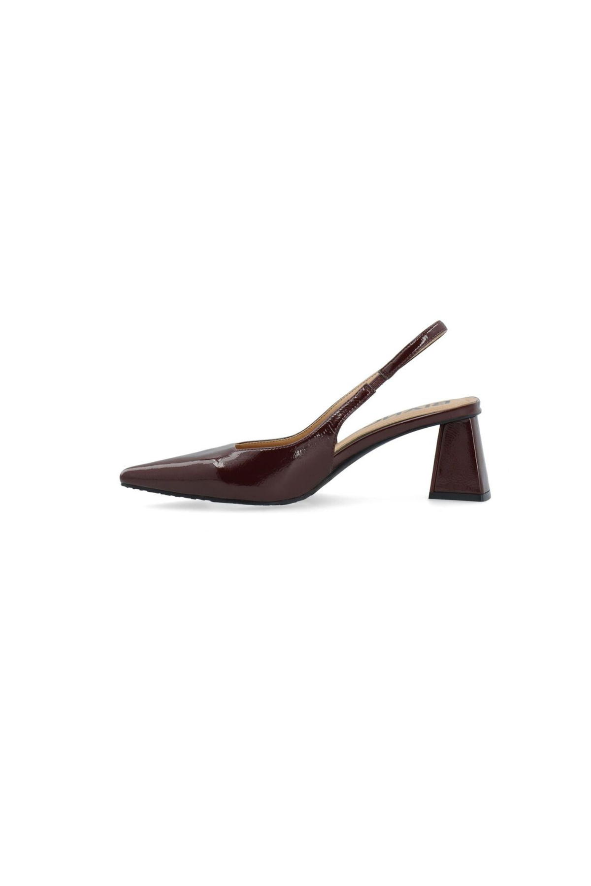 MARALYN SLINGBACK PATENT SHOES - BURGUNDY