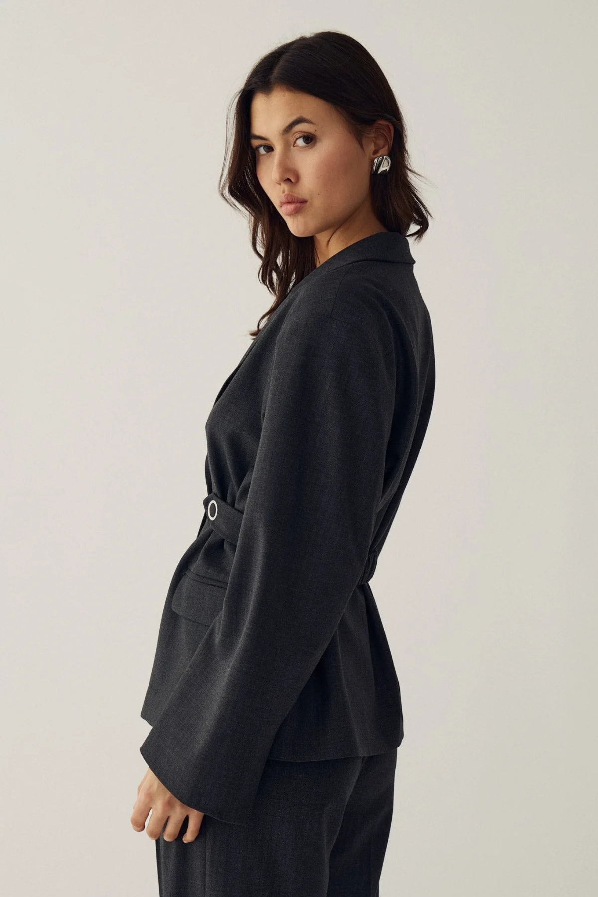 MARICE BLAZER - GREY HERRINGBONE