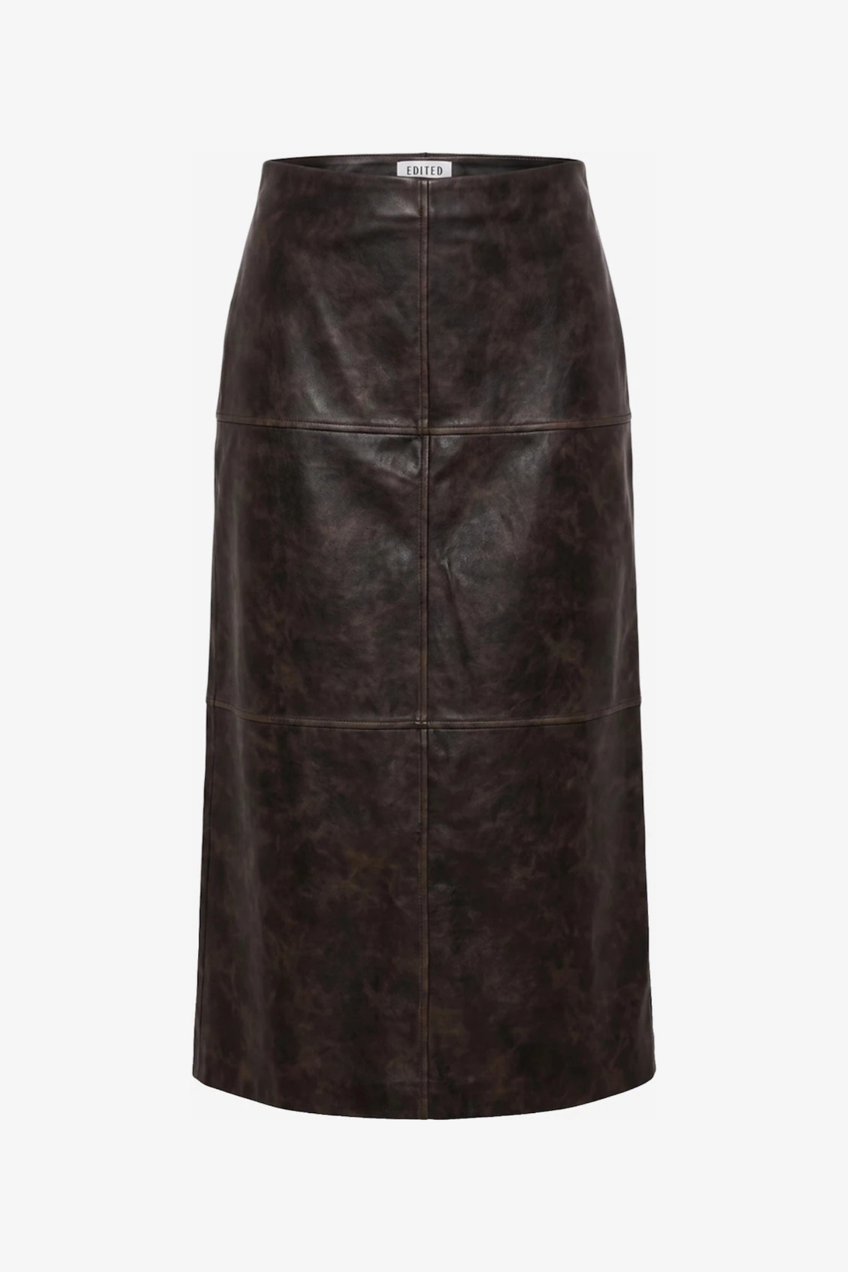 JELLA PU SKIRT - BROWN WASHED