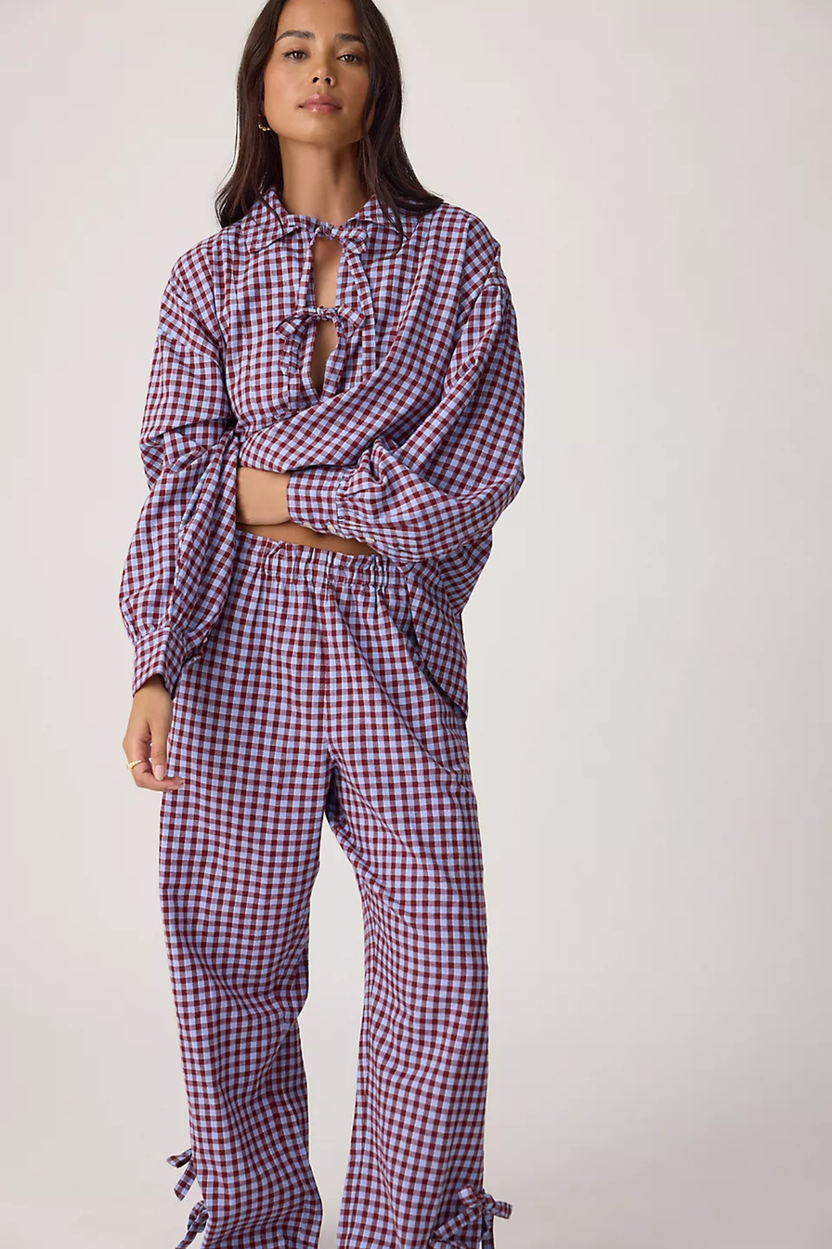 FLOKI PJ SET IN FLANNEL - INDIGO