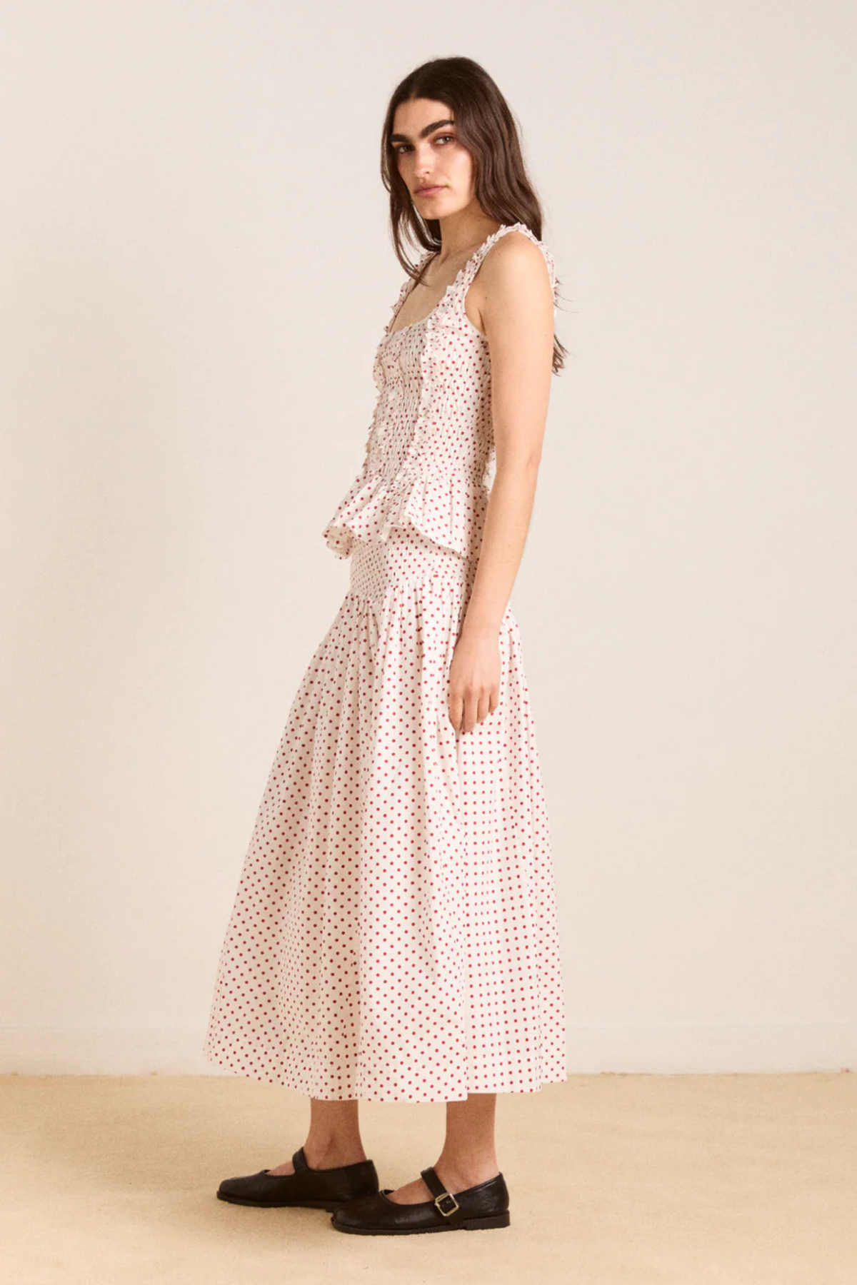 RAPHI CAMI - OFF-WHITE EN RODE STIP