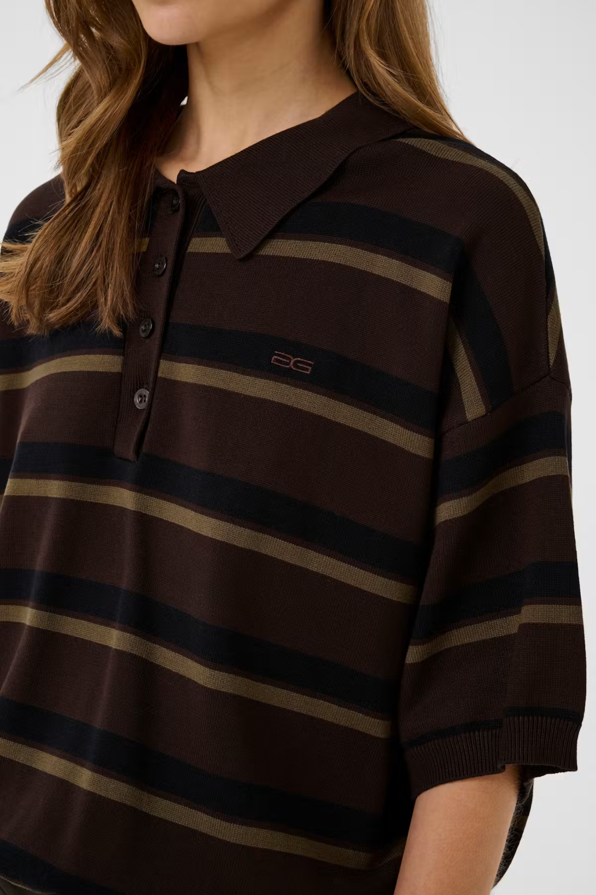 TAIA SS KNIT POLO  - MULTICOLOR