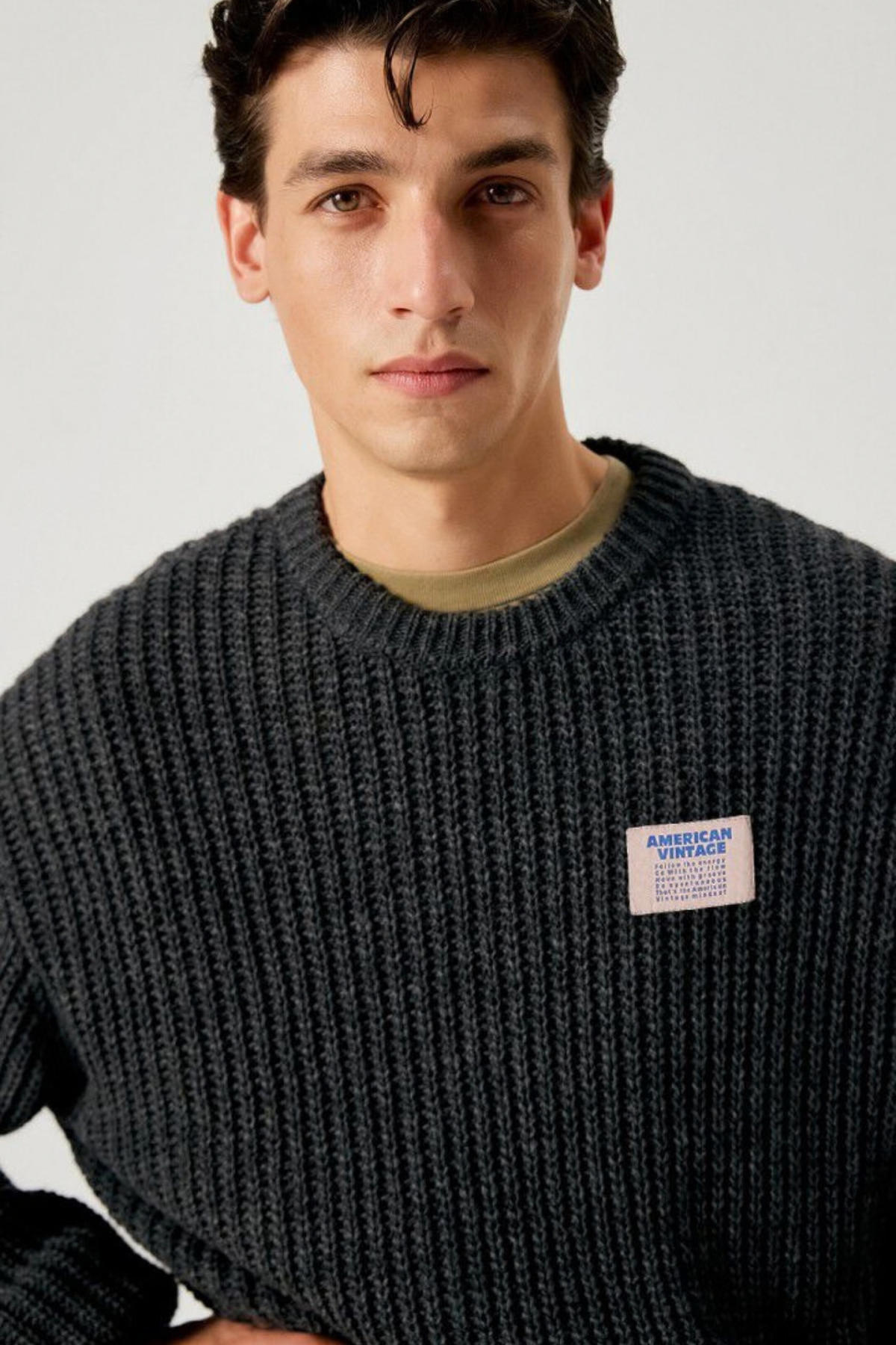 CYROW SWEATER MEN - ANTHRACITE CHINE