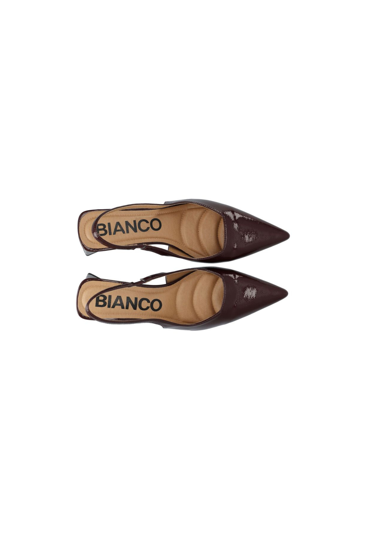 MARALYN SLINGBACK PATENT SHOES - BURGUNDY