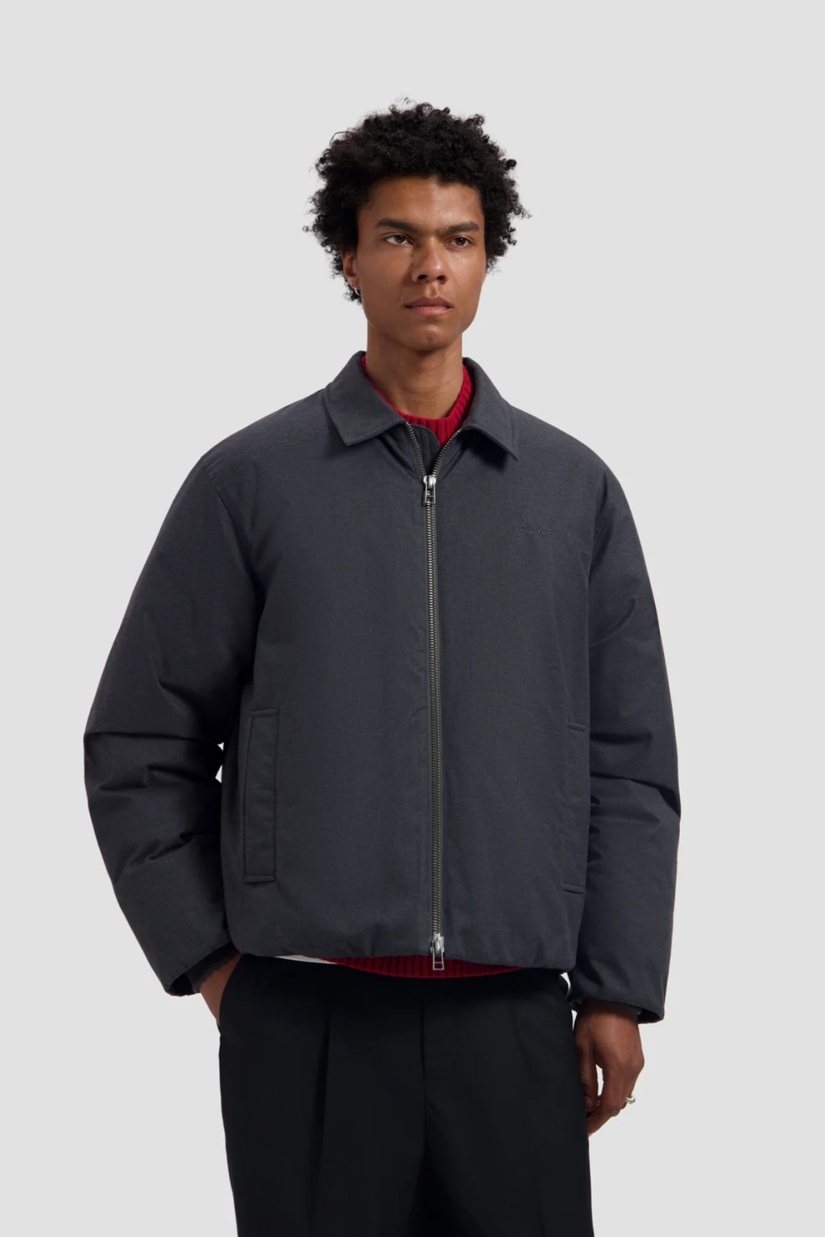 PEACHED PADDED JACKET - CHARCOAL