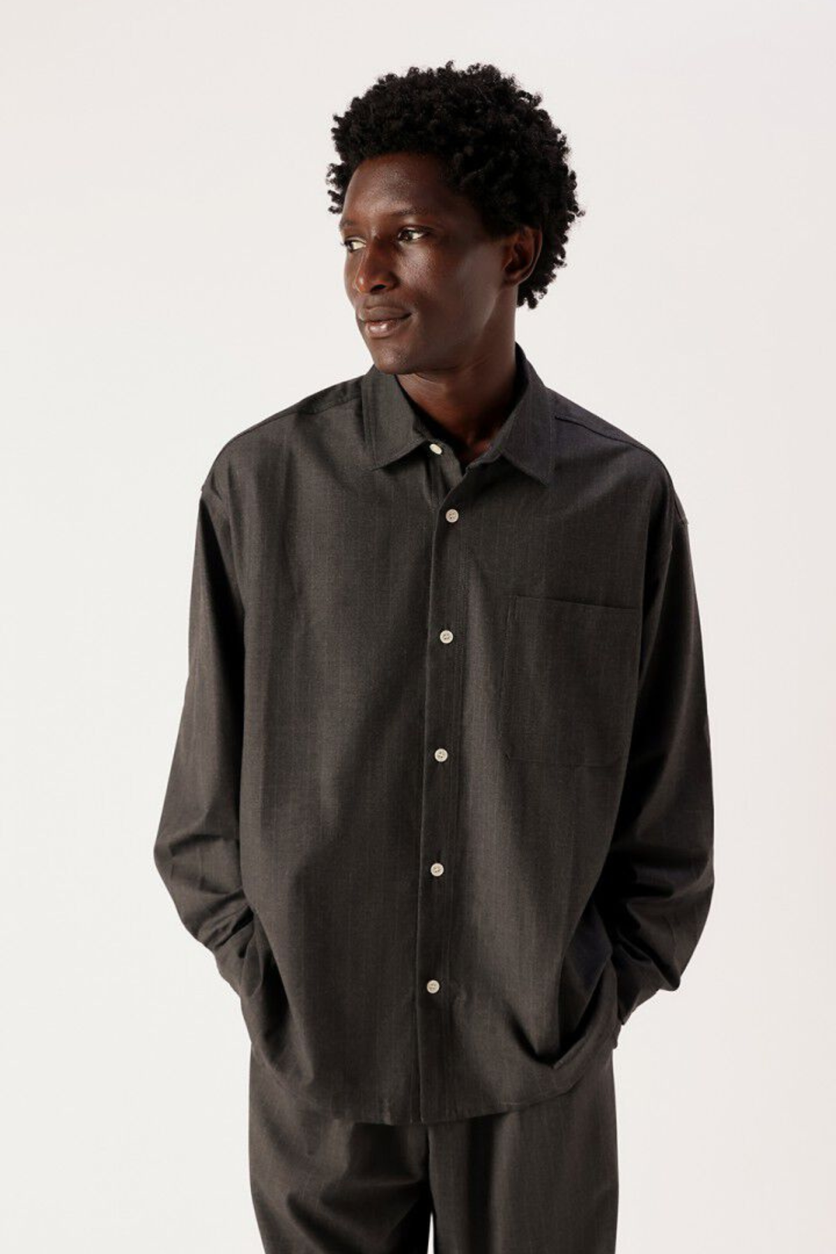 ORZY SHIRT MEN - CHARCOAL STRIPES MELANGE