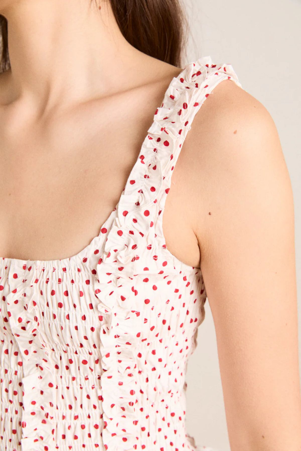 RAPHI CAMI - OFF-WHITE EN RODE STIP