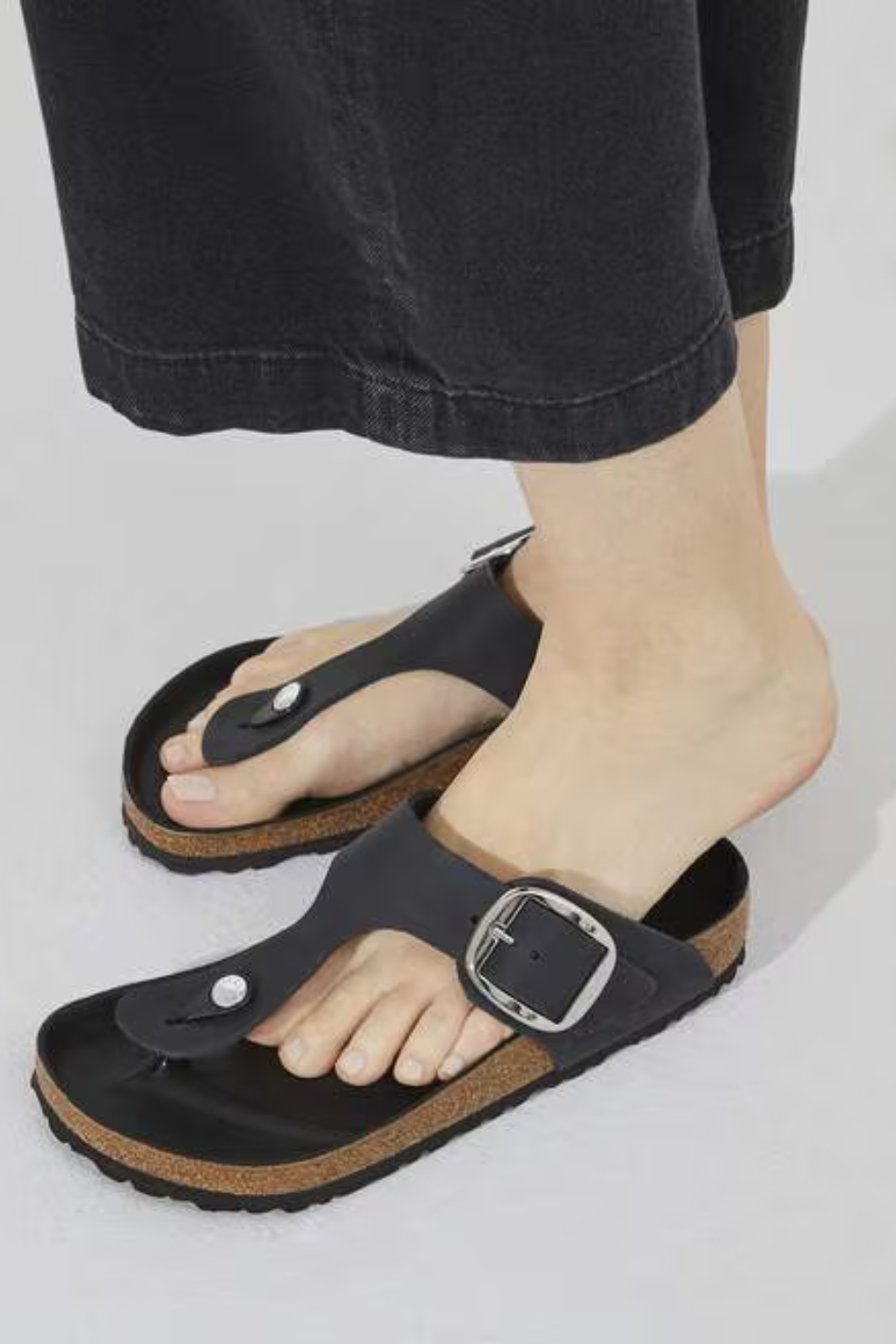 GIZEH BIG BUCKLE DAMES SANDALEN - ZWART