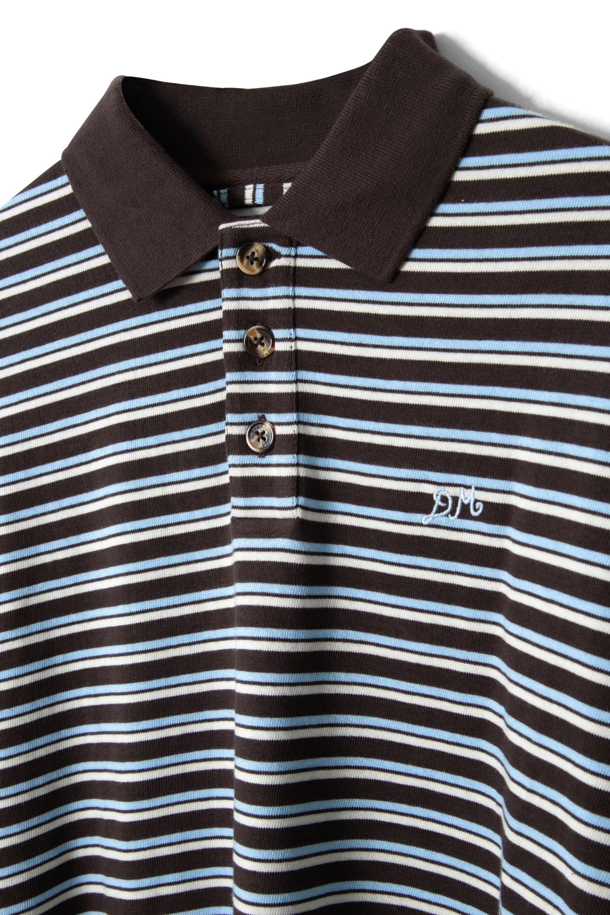 REMIE RUGBY SHIRT - CHOC/BLUE STRIPE